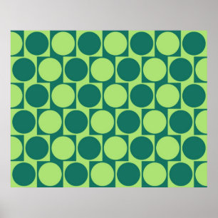 Optische Illusion Cafe-Wand-Effekt Kreise Grün Poster