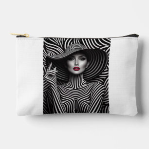 "Optische Illusion Chic - Fett gestreifte Kosmetik Zubehörtasche