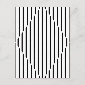 Optische Illusion Diamantlinien Schwarz-weiß Postkarte