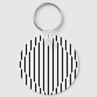 optische Illusion Diamantlinien Schwarz-weißer Pla Schlüsselanhänger
