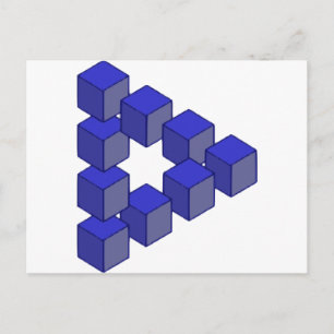 Optische Illusion einer unmöglichen Treppe auf den Postkarte