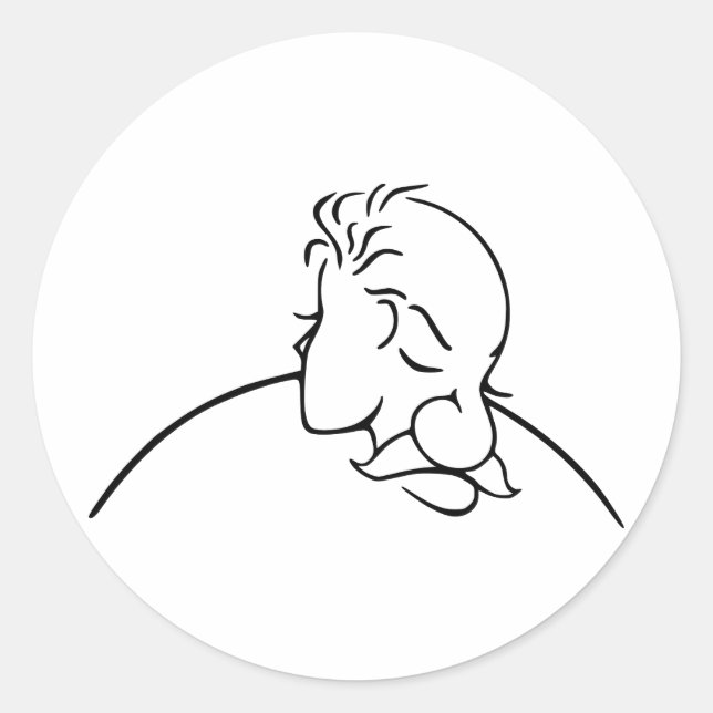 Optische Illusion eines alten Mannes oder einer ju Runder Aufkleber (Vorderseite)
