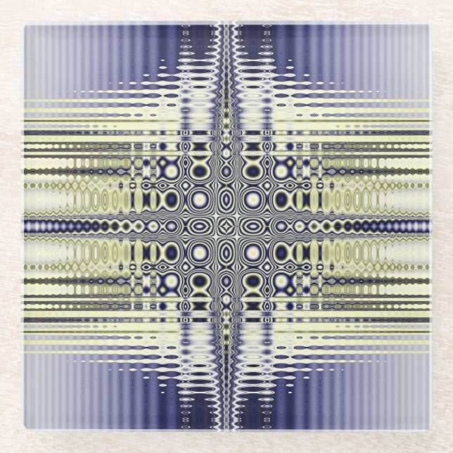 Optische Illusion Farbiges Fraktal Glasuntersetzer (Vorderseite)