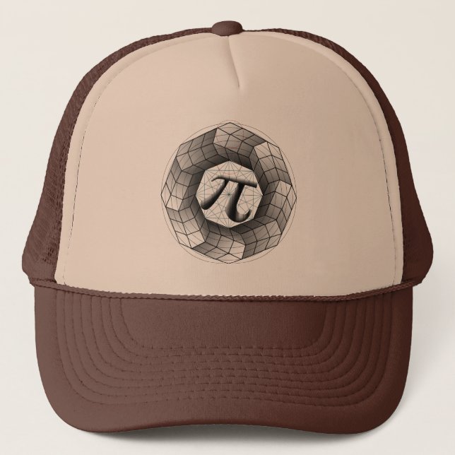 Optische Illusion Geometrisches Pi-Symbol auf Truc Truckerkappe (Vorderseite)