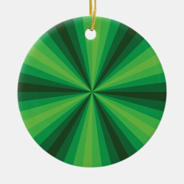 Optische Illusion Grüne Verzierung Keramikornament (Vorne)