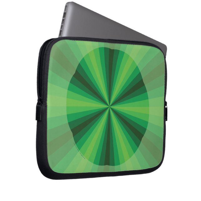 Optische Illusion Grünes Notebook Laptopschutzhülle (Vorne Rechts)