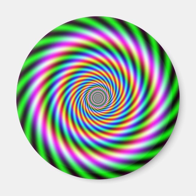 Optische Illusion in Greenpink Magnet (Vorne)