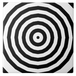 Optische Illusion in schwarz-weiß-konzentrischen K Fliese