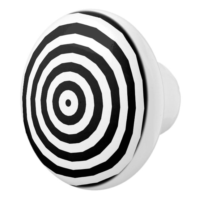 Optische Illusion in schwarz-weiß-konzentrischen K Keramikknauf (Rechts)