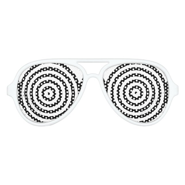 Optische Illusion in schwarz-weiß-konzentrischen K Partybrille (Vorderseite)
