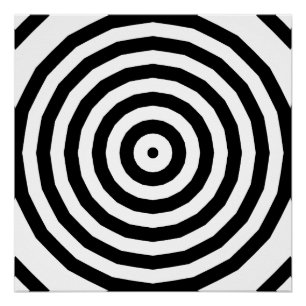 Optische Illusion in schwarz-weiß-konzentrischen K Poster