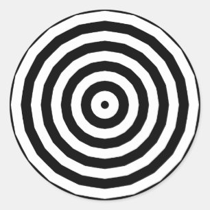 Optische Illusion in schwarz-weiß-konzentrischen K Runder Aufkleber