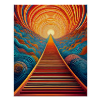 Optische Illusion Kunst - Lebhafter endloser Pfad