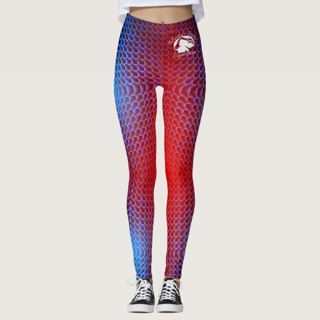 optische Illusion Leggings mit weißem B&BE-Logo (Vorderseite)