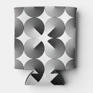 Optische Illusion: Monochrome geometrische Kreise Dosenkühler