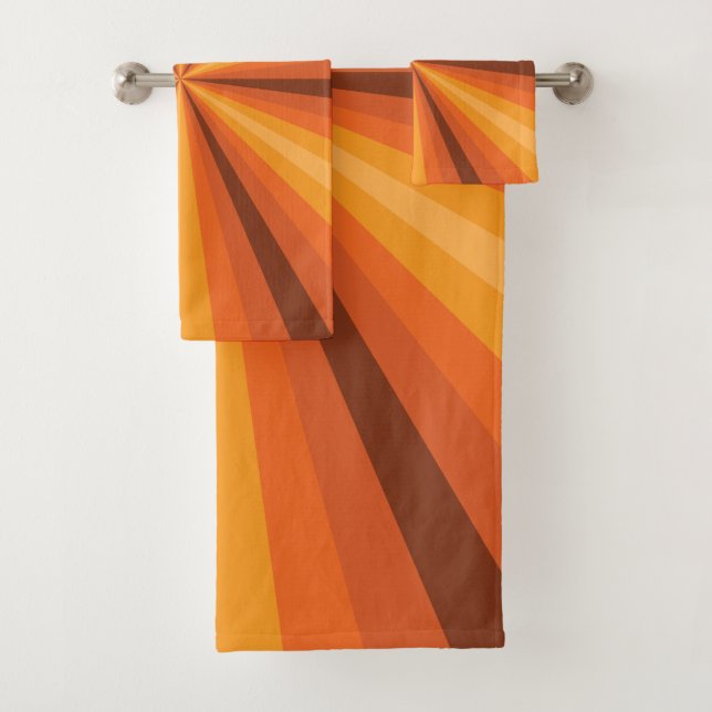 Optische Illusion Orange Badetuch Set (Insitu)