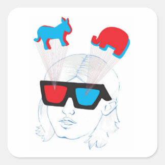 optische Illusion Quadratischer Aufkleber