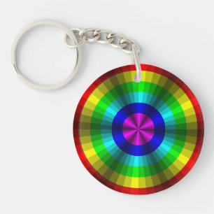 optische Illusion Rainbow Akryllischer Schlüsselan Schlüsselanhänger