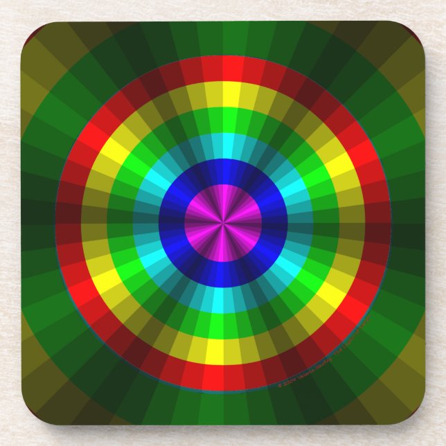 optische Illusion Rainbow-Square-Untersetzer Getränkeuntersetzer (Vorderseite)