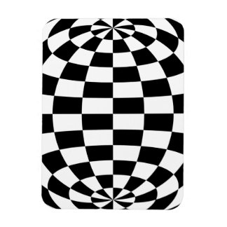 optische Illusion Runde Schachbretter Schwarz-weiß Magnet
