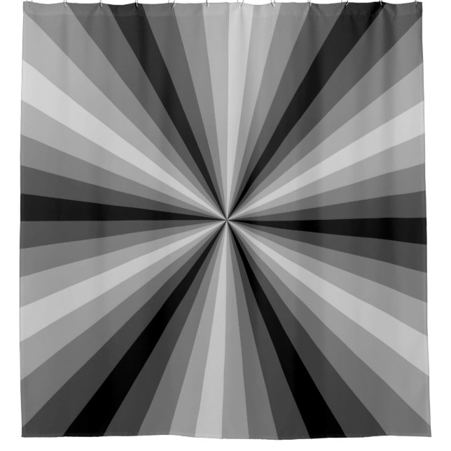 Optische Illusion Schwarzer Duschvorhang (Vorderseite)