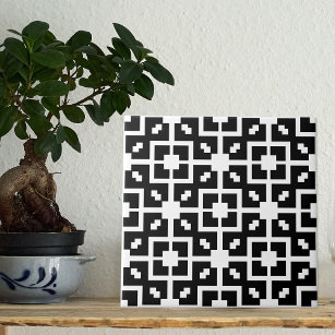 optische Illusion Schwarzweiß-Geometrisches Muster Fliese