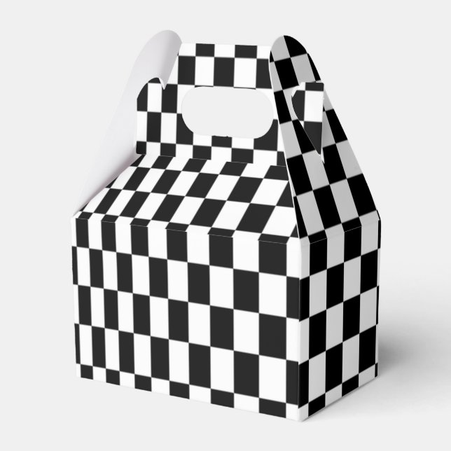optische Illusion Schwarzweiß-Schachbrett Geschenkschachtel (Rückseite)