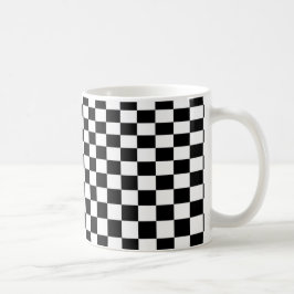 optische Illusion Schwarzweiß-Schachbrett Kaffeetasse
