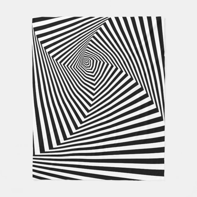 Optische Illusion: Striptes geometrisches Abstrakt Fleecedecke (Vorderseite)