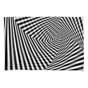 Optische Illusion: Striptes geometrisches Abstrakt Kissenbezug