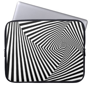 Optische Illusion: Striptes geometrisches Abstrakt Laptopschutzhülle