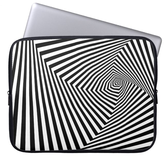 Optische Illusion: Striptes geometrisches Abstrakt Laptopschutzhülle (Vorderseite)