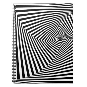 Optische Illusion: Striptes geometrisches Abstrakt Notizblock