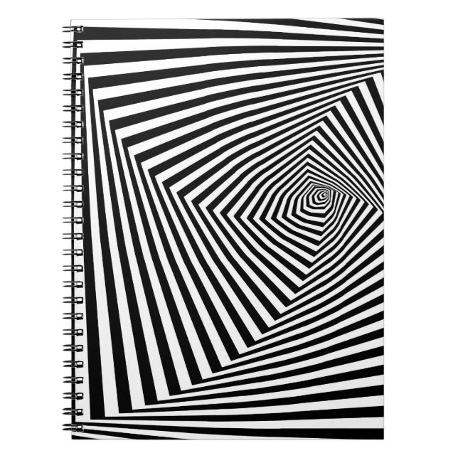 Optische Illusion: Striptes geometrisches Abstrakt Notizblock (Vorderseite)