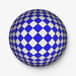 Optische Illusion Teller für blaues und weißes Spi