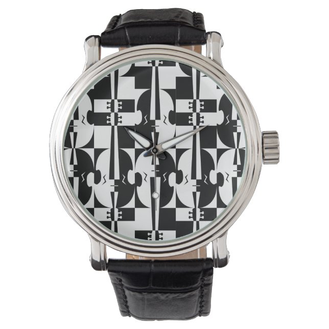 Optische Illusion Violinen Armbanduhr (Vorderseite)