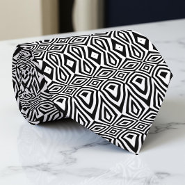 Optische Illusion von Schwarz und Weiß-Geometrie Krawatte