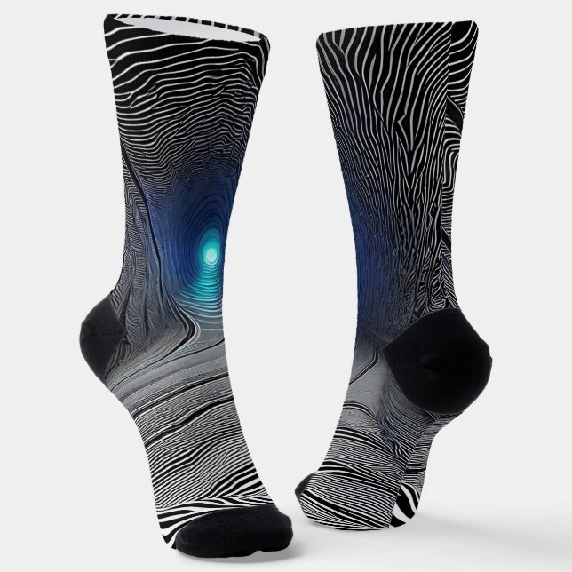 optische Illusion von Zebra Print, Socken (Gewinkelt)