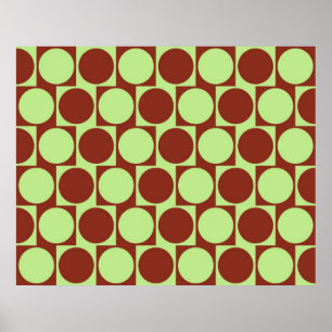 Optische Illusion Wall Effect Circles Deep Red Poster