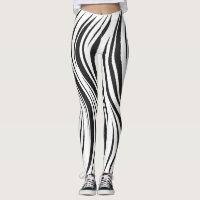 optische Illusion Wavy Strip Leggings