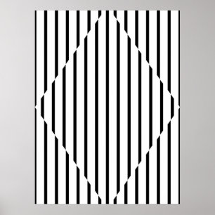 Optische Illusions-Diamant zeichnet Schwarz-weißes Poster