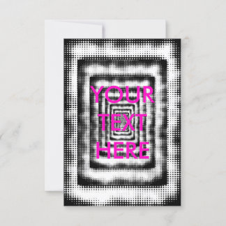 Optische Illusionskarte für Schwarz und Weiß Einladung