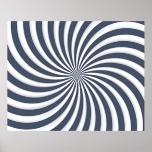Optische Kunst Spiral Kurven Dreieck 05 Poster