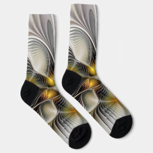 Optische Täuschung Abstrakte 3D-Fraktale mit Tiefe Socken