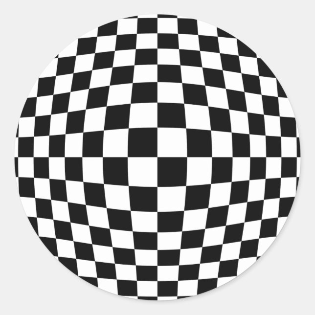 optische Täuschung an der Tafel Runder Aufkleber (Vorderseite)
