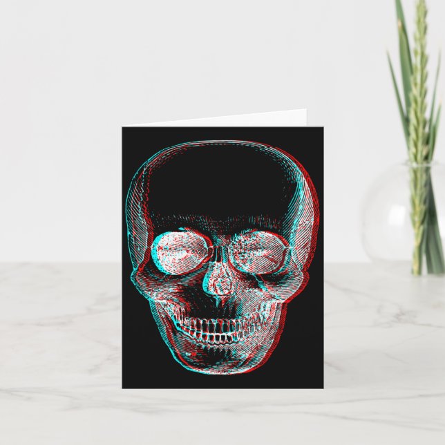 Optische Täuschung Halloween Skelett Schädel Karte (Vorderseite)