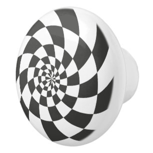 Optische Täuschung Kariert Radial Bewegung Keramikknauf