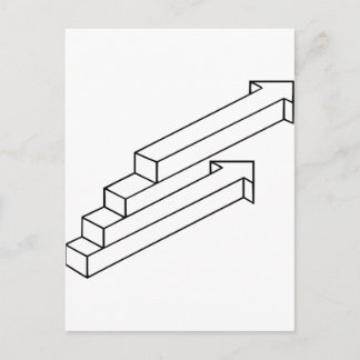 optische Täuschung nach Pfeil oder Treppe Postkarte