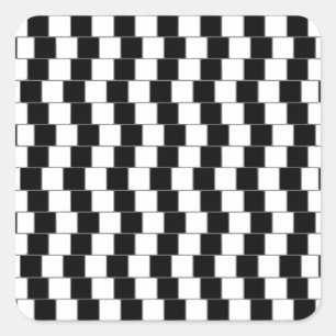 Optische Täuschung zeichnet Quadrat-Schwarzes Quadratischer Aufkleber