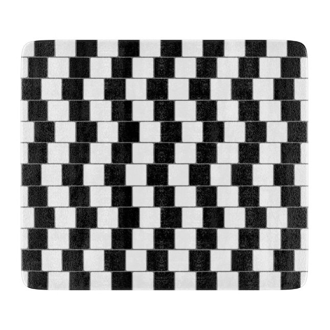 Optische Täuschung zeichnet Quadrat-Schwarzes Schneidebrett (Vorderseite)